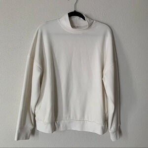 Fabletics white mock neck cozy sweater L